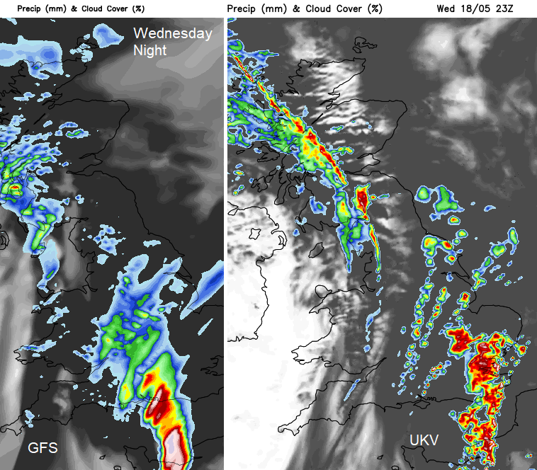 UK thunderstorms lightning risk Wednesday night