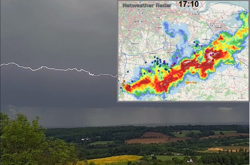 Thunderstorms and lightning Surrey