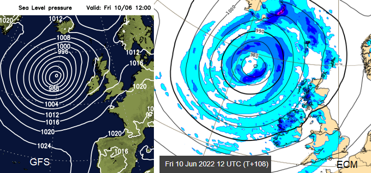 GFS and ECM developments on ex TS alex
