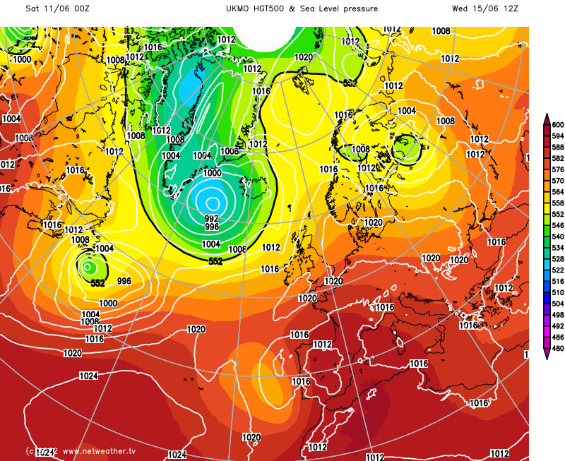 High pressure building over the UK mid next week