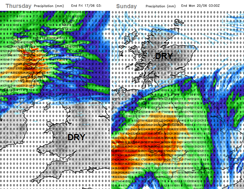 UK rain and thunderstorms weekend