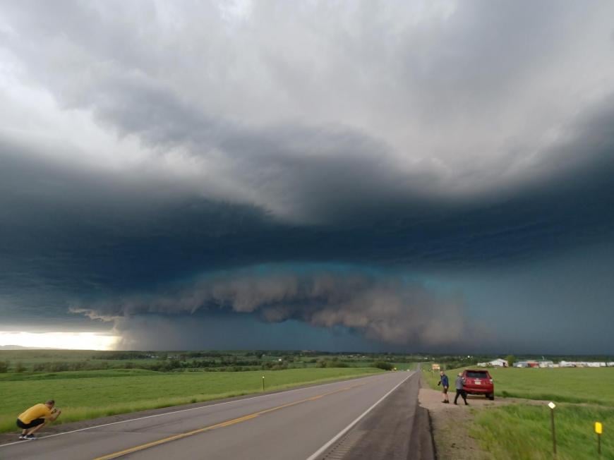 A hail producing supercell
