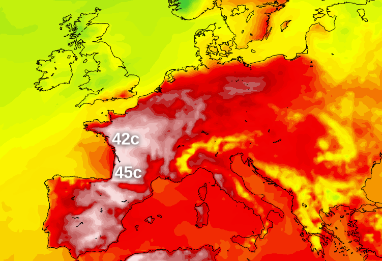 As the UK says goodbye to the heat France is sweltering with temperatures well into the forties celsius