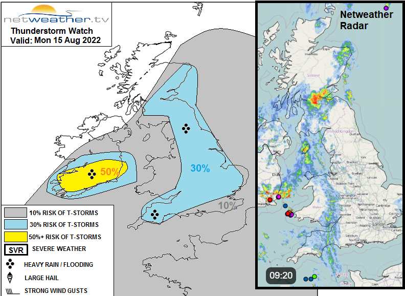 Convective forecast thunderstorm and radar