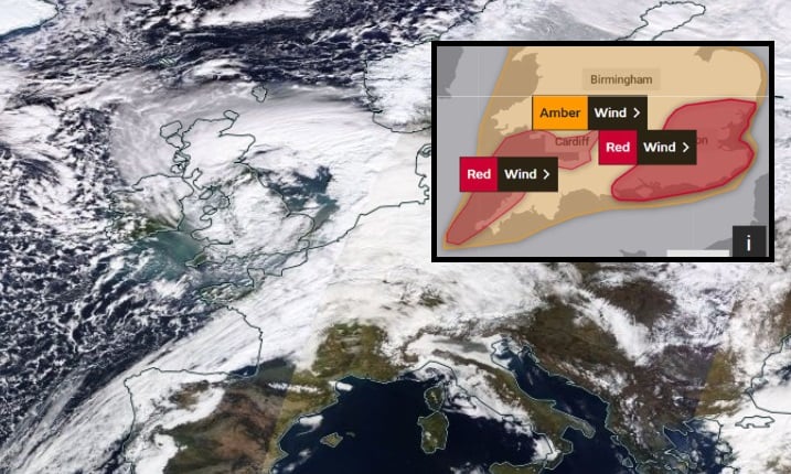 Red warning Storm Eunice