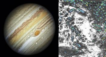 Jupiter viewing UK weather - clear skies with just a scattering of showers tonight