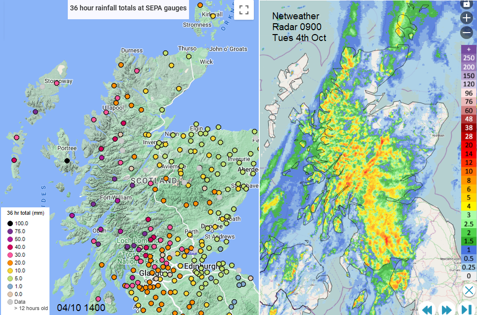UK rain and heavy downpours for western Scotland SEPA
