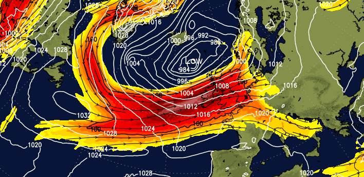 Netweather jetstream and jetstreak