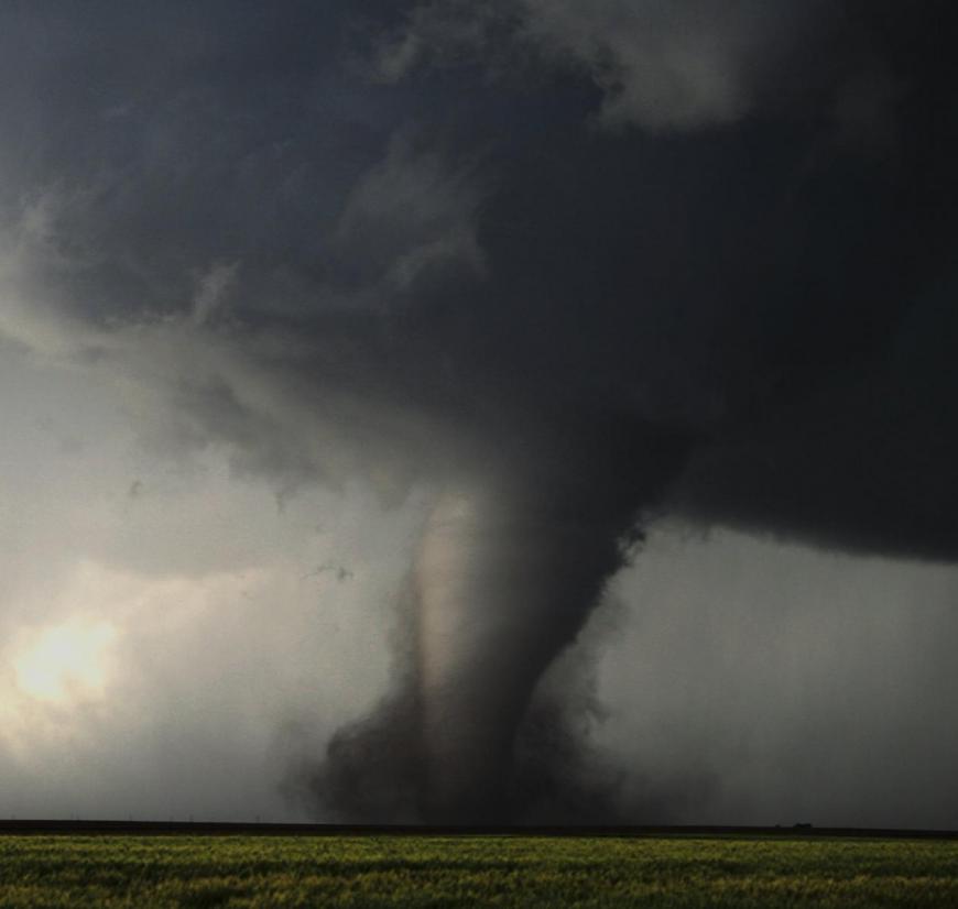 Large EF3 Tornado Churns away 2 miles to our West - South of (Dodge City Ks) 