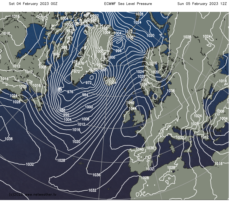 High pressure over the UK on Sunday