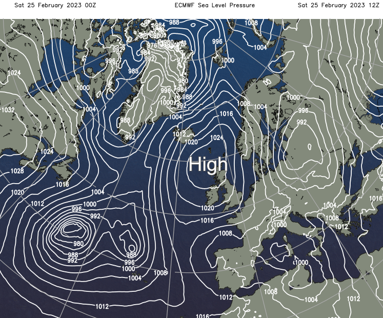 High pressure near to the UK