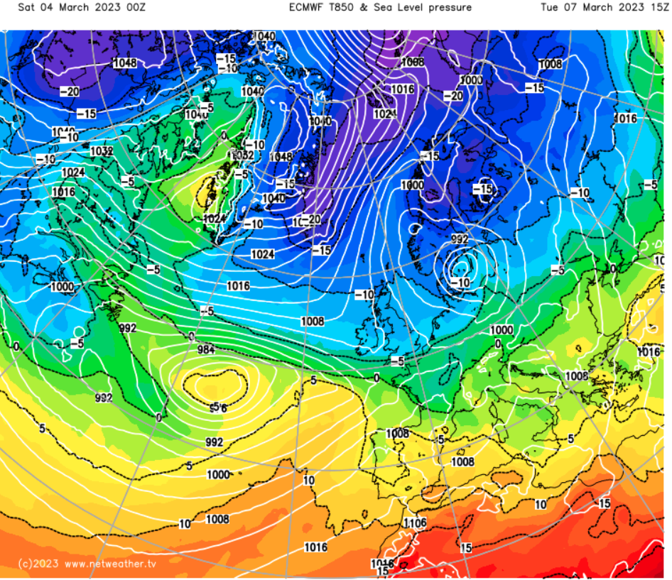 Arctic air over the UK early next week