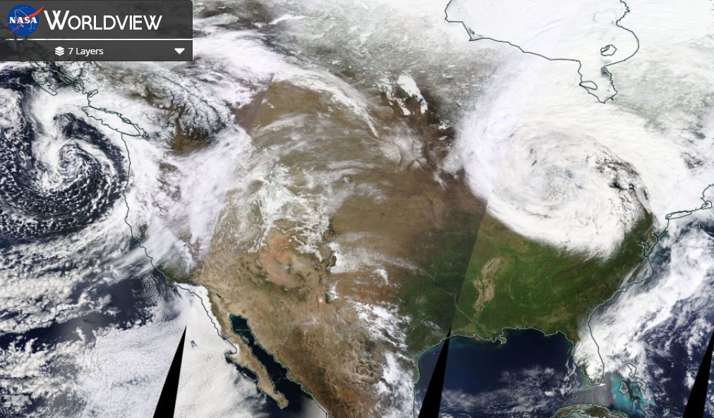 World: North American rain and snow, Croatian Bora and Sandstorms reaching Japan