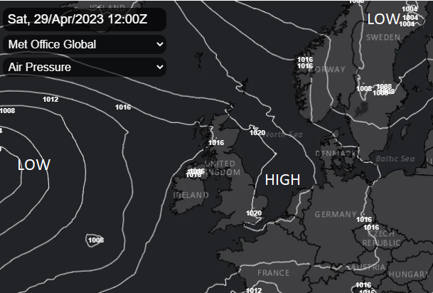 Air pressure Bank Holiday weekend UK weather
