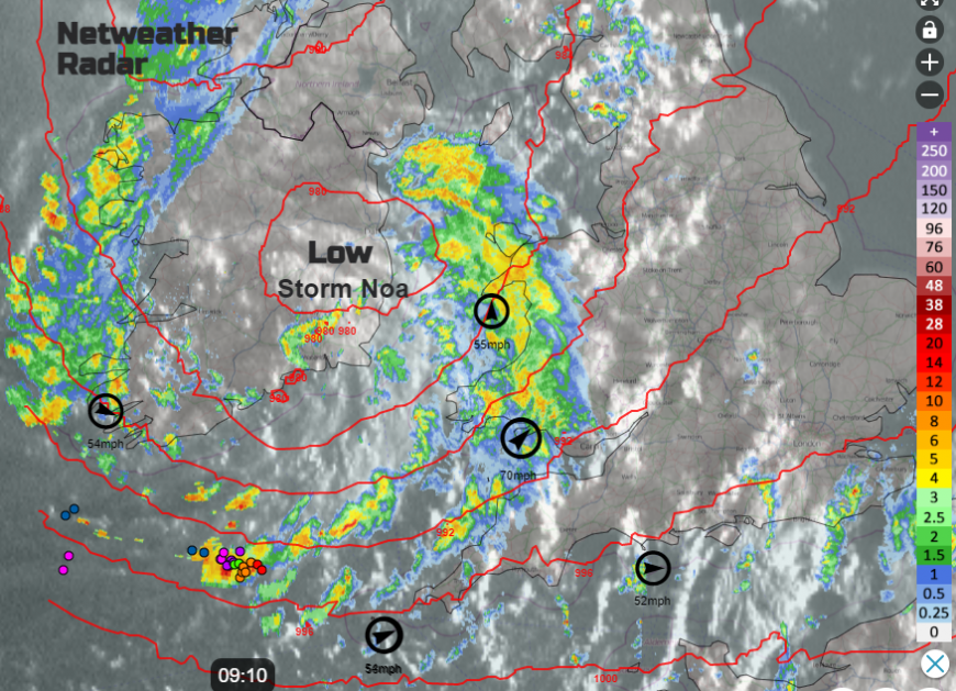 Storm Noa radar