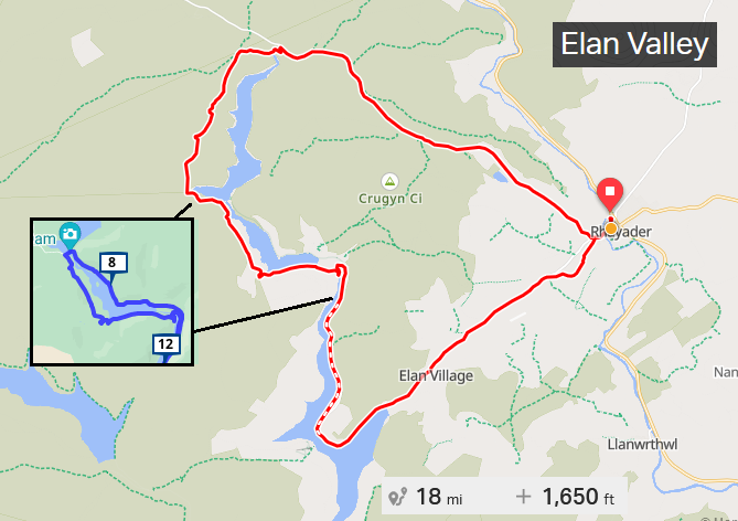 Elan Valley Trail cycle route weather