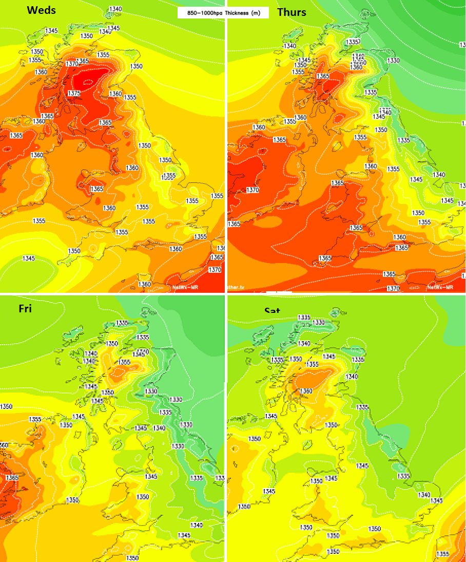 Thickness over UK