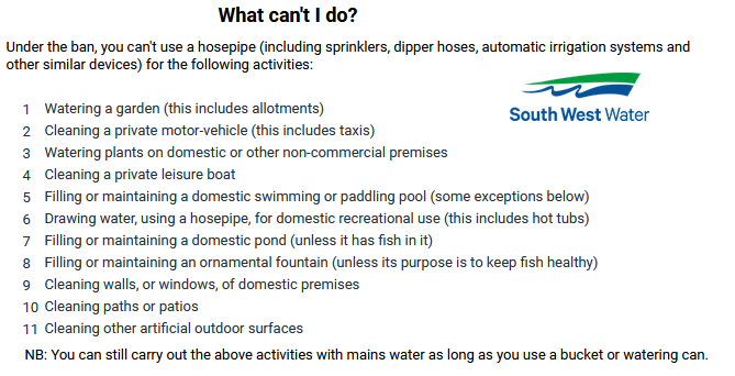 Hosepipe bans