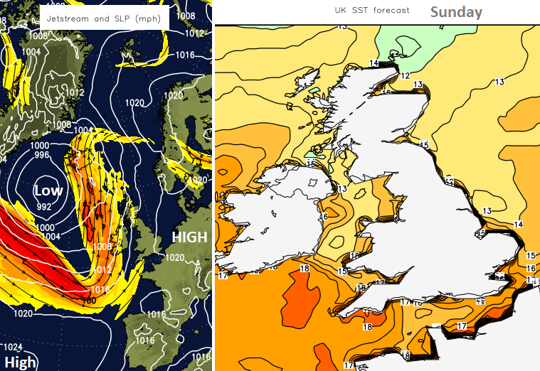 jetstream and SST around UK