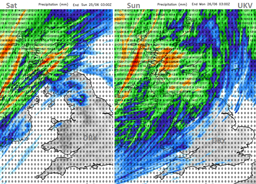 UK rain this weekend