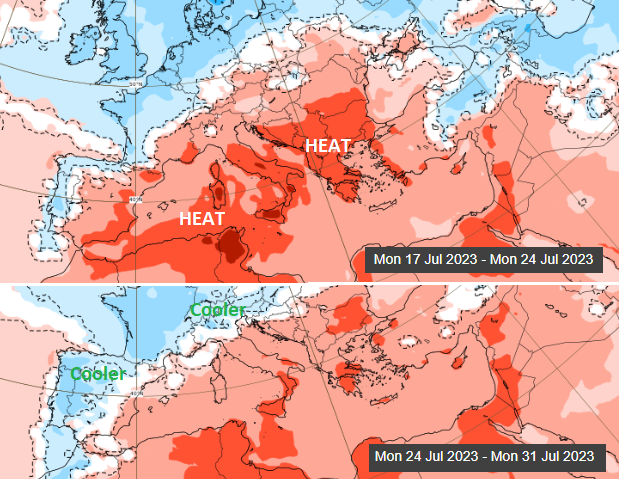 Rest of July heat over Europe ECMWF