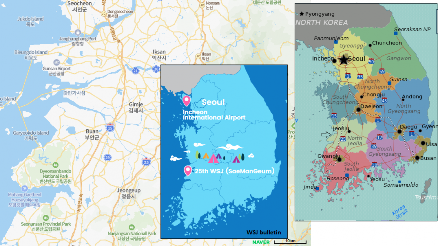 Map of regions and provinces of South Korea