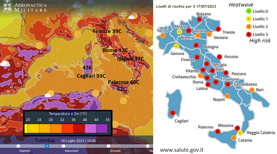 Italy heat Sardinia