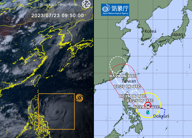 South Korea well away from cyclone Doksuri