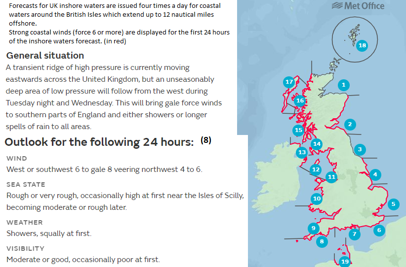 Inshore waters coastal weather forecast