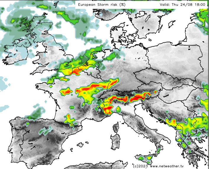 Warmth for southeast  Britain as the French heatwave sparks Thunderstorms 