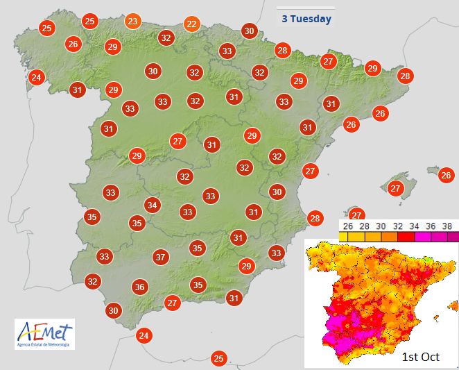 Spain october record