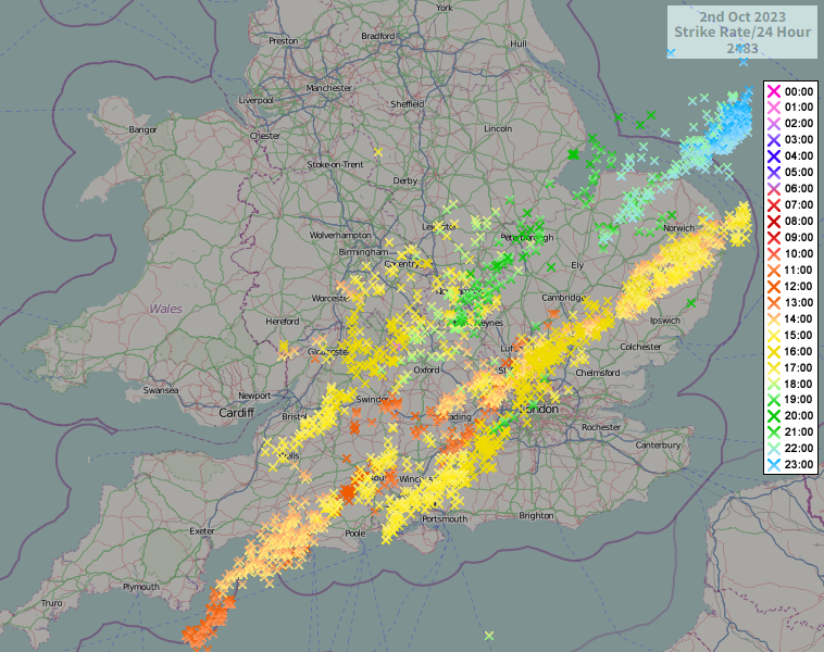 MOnday lightning strikes thunderstorms LEELA