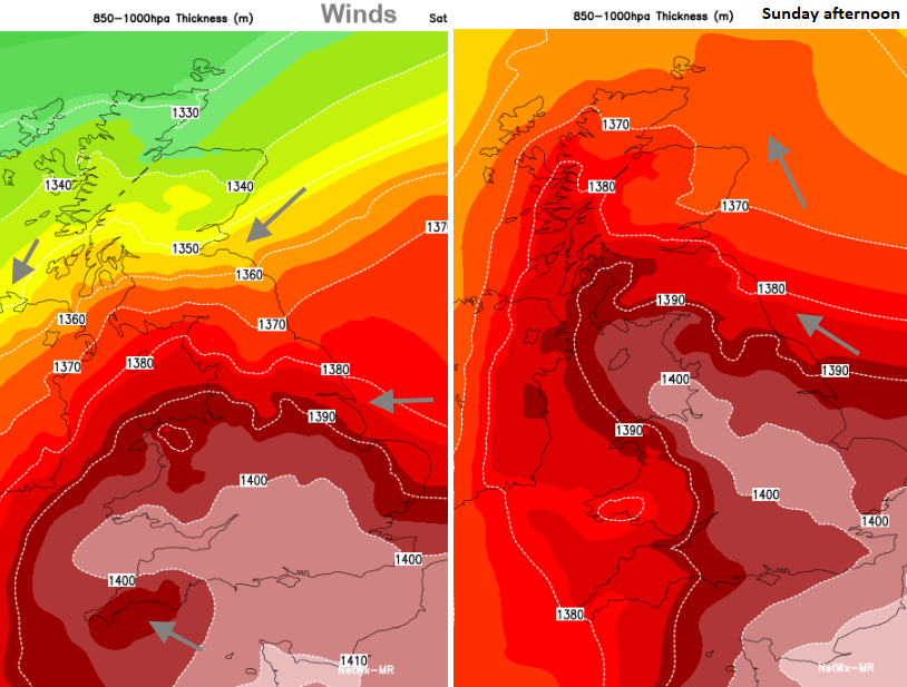 Warm air at the weekend