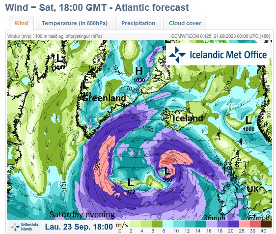 Icelandic met service Vedir gales from Nigel