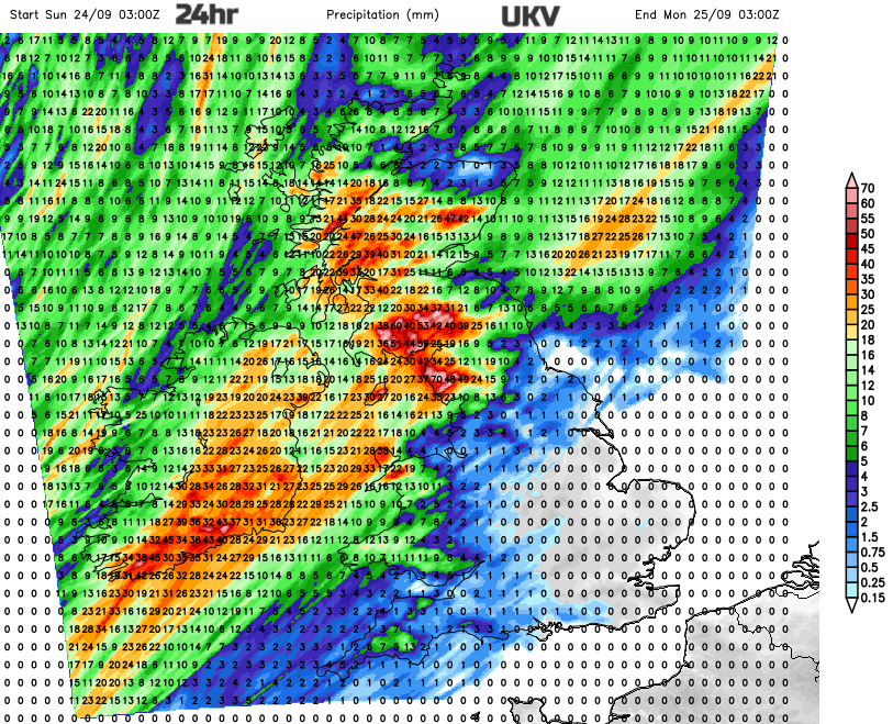 UK rain flooding risk at the weekend Cumbria, SW Scotland