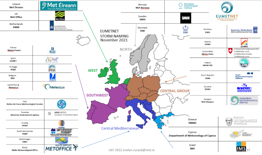 full european storm naming list Evelyn cusack