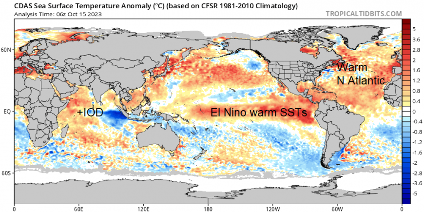 Sea surface temperature anomalies