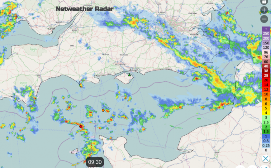 heavy showers UK rain