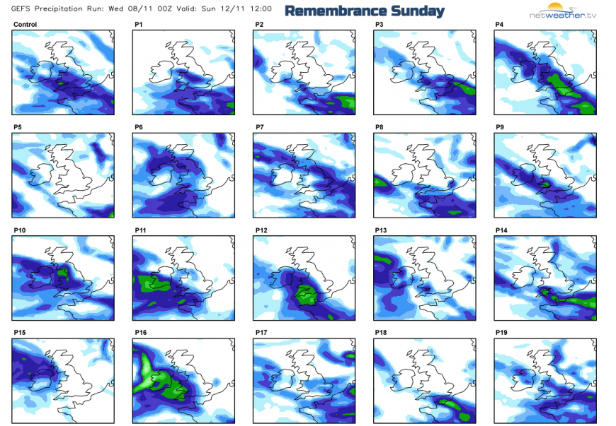 Ensemble gefs Remembrance Sunday rain