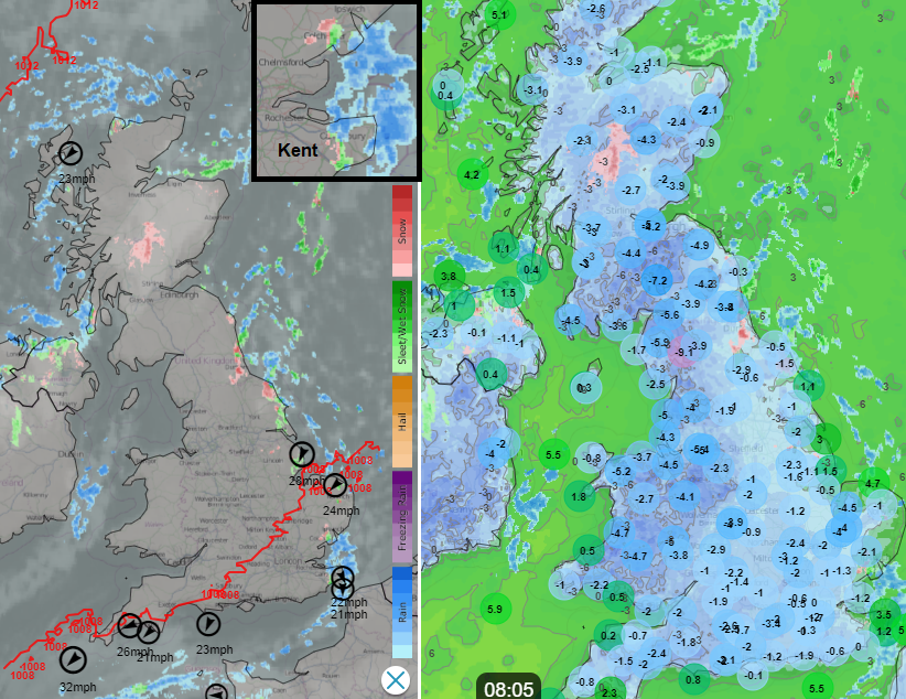 Cold and frosty UK weather with snow showers