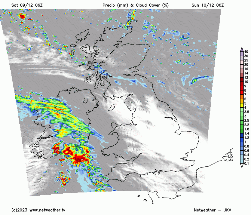 Rain spreading northeast on Sunday