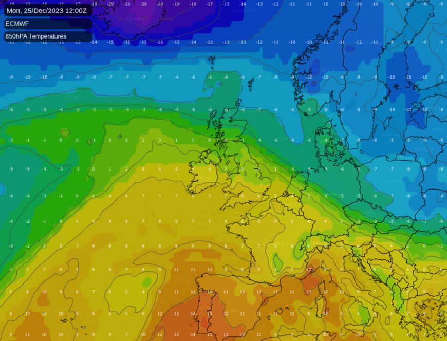 ECMWF map for Christmas day
