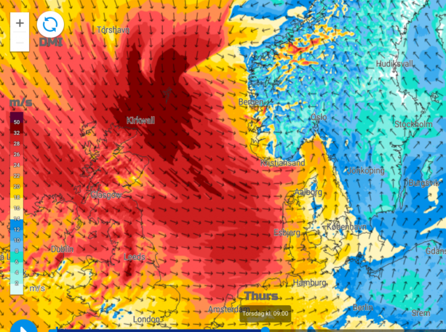 Wind gusts DMI
