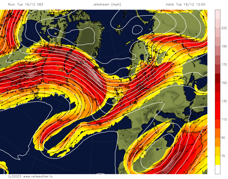 Jet stream map