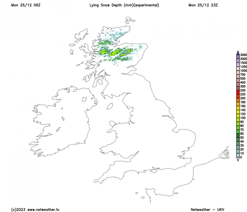 Snow accumulation map