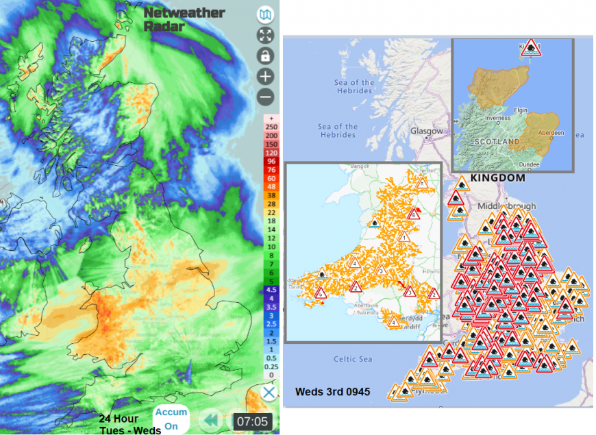 Storm Henk rainfall and flood warnings