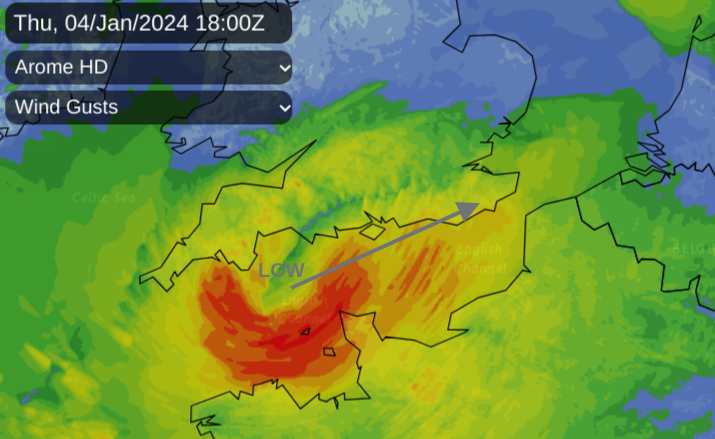 Thursday evening wind and rain UKWeather