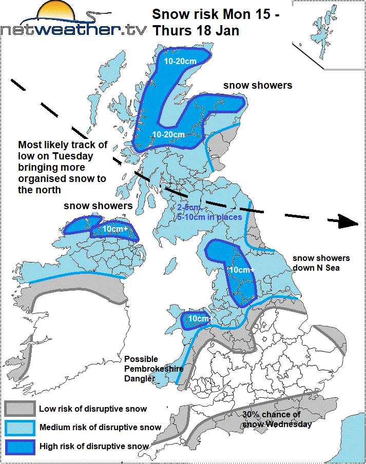 Snow risk map