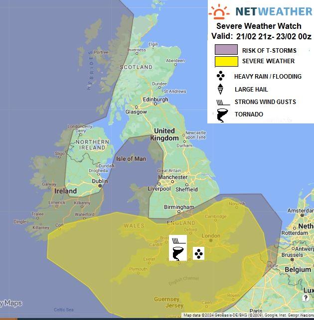 Severe storm watch issued for today