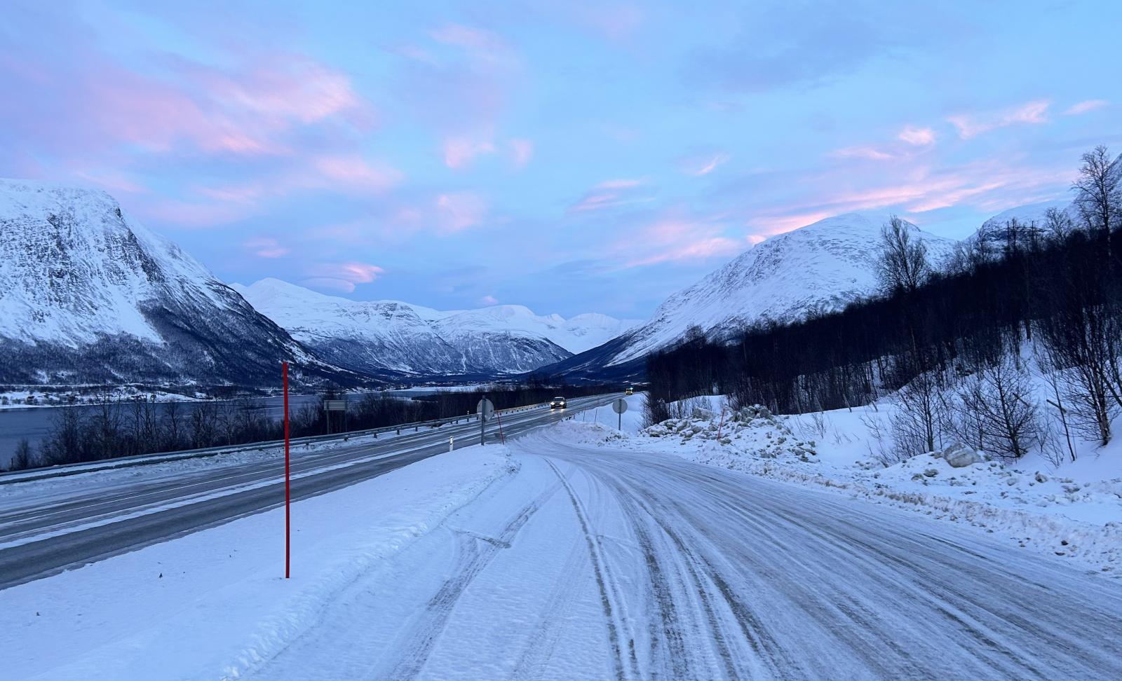Snowy roads in the Arctic circle